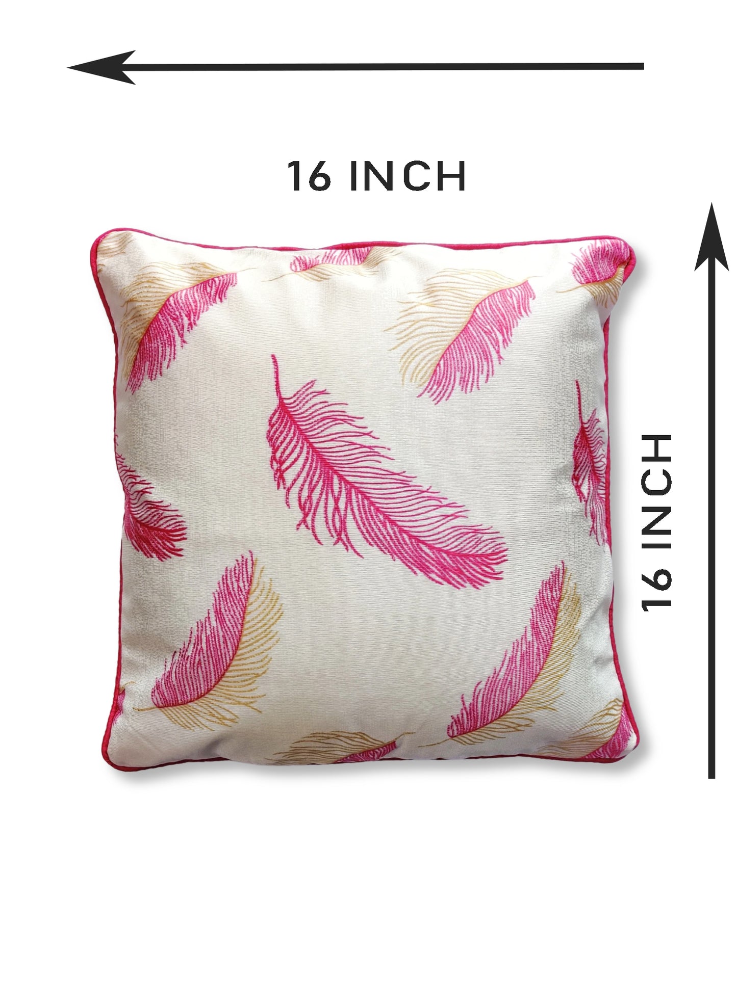 Vibrantly Printed Set of 5 Cushion Covers – Instant Elegance for Your Space, 16 X 16 Inches, White Pink