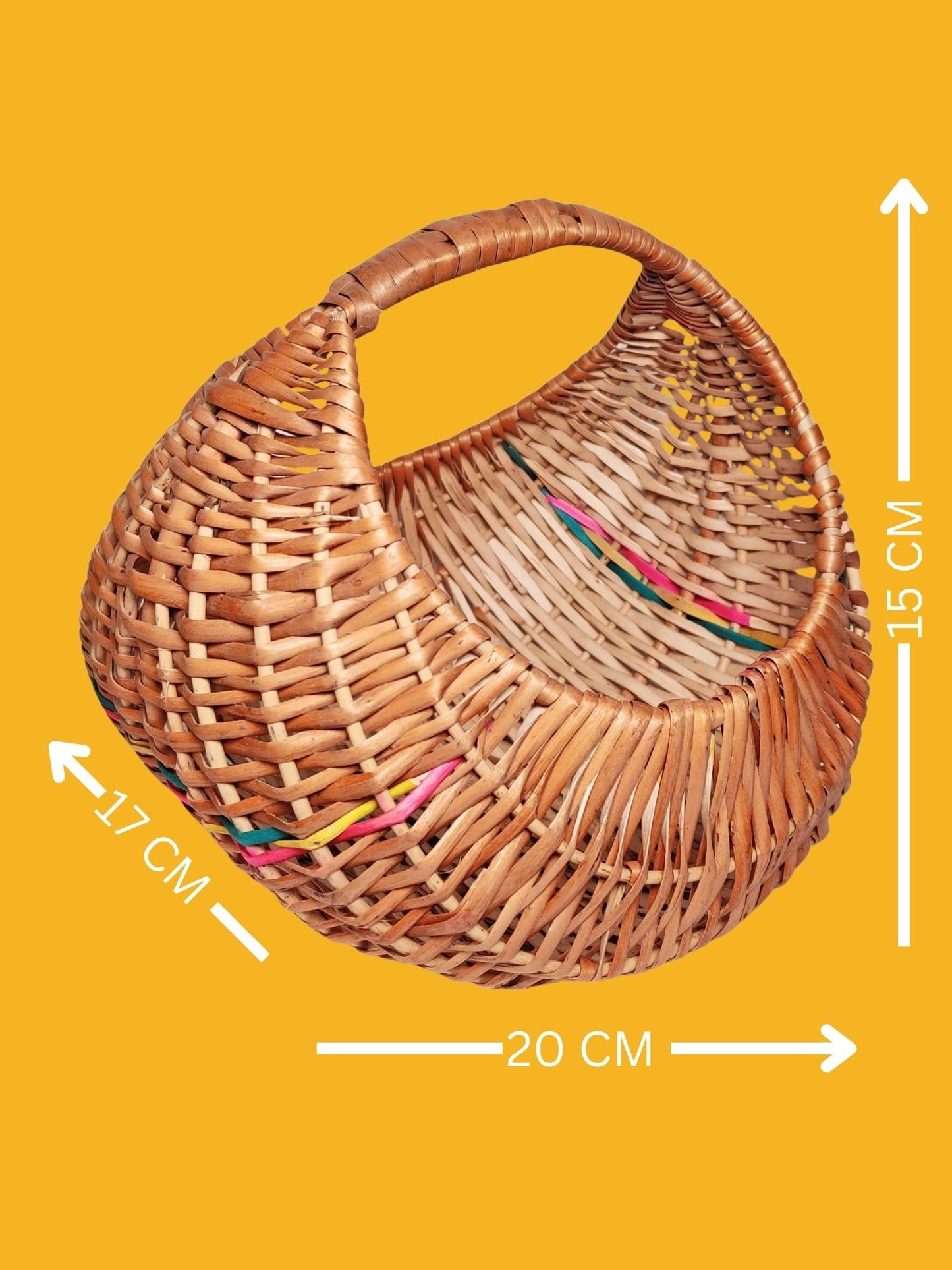Cane Elegance: Multipurpose Basket for Stylish Storage, Organization, travel, gifting, packaging and many more | 17 X 20 X 15 CM