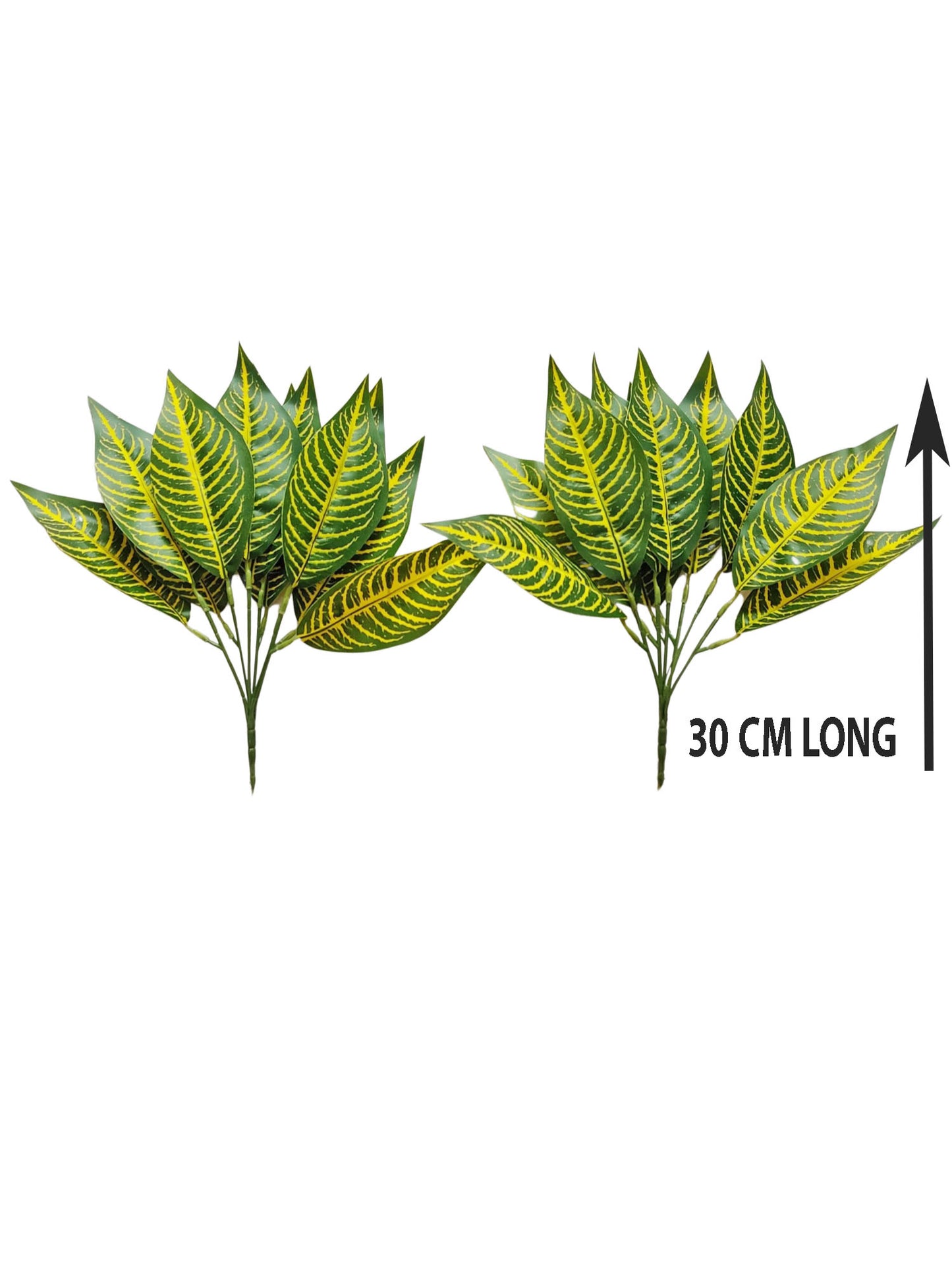ARTSY Evergreen Elegance: Lifelike Artificial Plants for Timeless Interior Decor. Pack of 2 Pieces, Leaf Bunch for Home Decoration, for Vase, Without Vase, Yellow Green