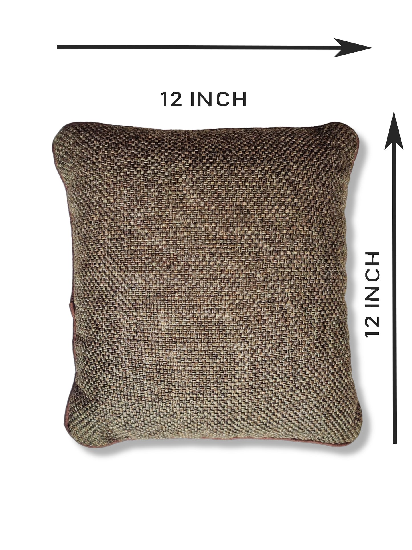 Natural Jute Beauty: Pack of 5 Exquisite Cushion Covers for Rustic Charm, 12 X 12 Inches, Brown