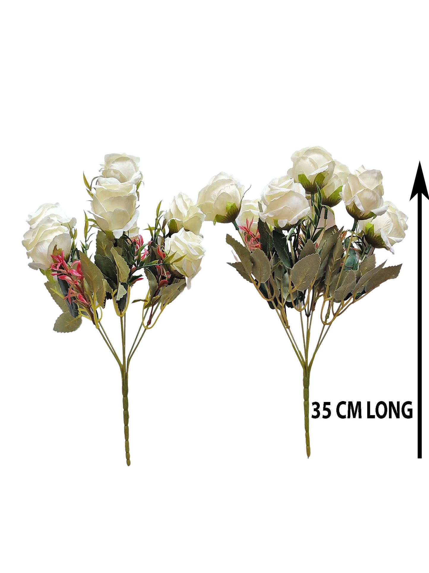 "Snowy Elegance: Artificial White Rose Bunch – A Timeless Beauty"