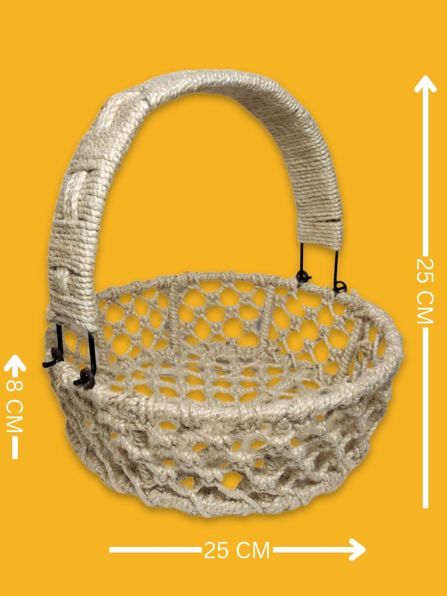 ARTSY® Versatile Jute Basket: Ideal for Storage, Travel, Gifting, and Space Organization, Pack of 1 pIece