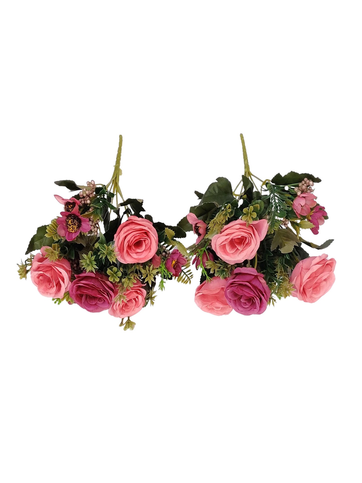 ARTSY® artificial flower for decoration, rose flower bunch, pack of 2 pieces, pink