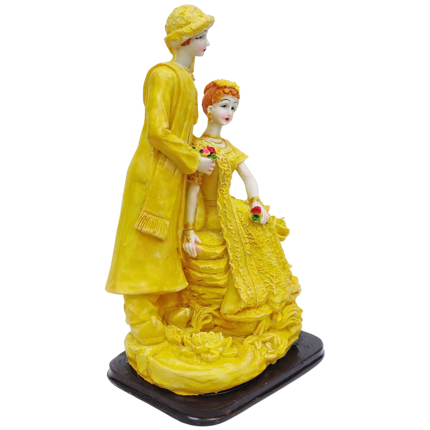ARTSY® Love Eternal - Couple Idol Figurine Pair showpiece for table top, gifting, beige, 1 Piece