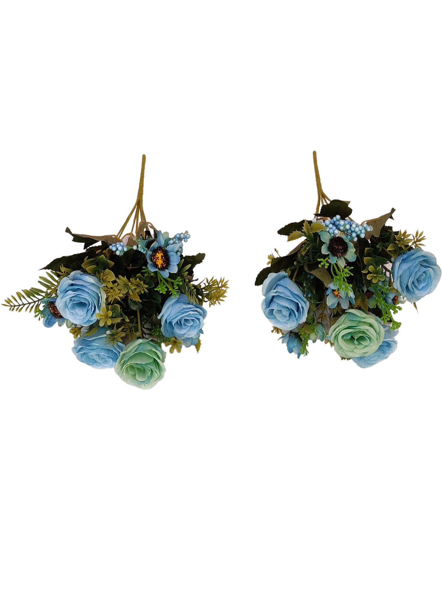 ARTSY® artificial flower for decoration, rose flower bunch, pack of 2 pieces, blue
