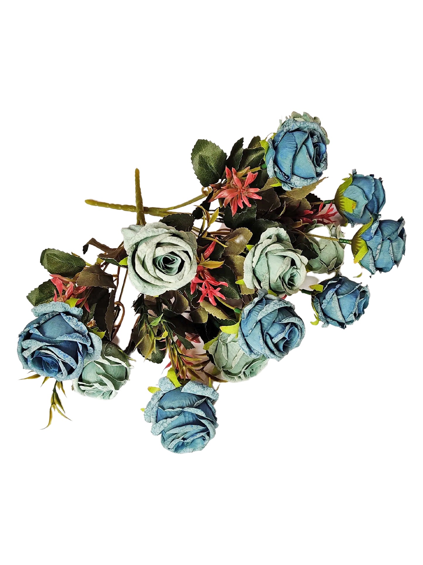 Enchanting Elegance: Artificial Blue Rose Flower For Vase Filler, Home Decoration, DIY craft And Many More, Combo pack of 2 Pieces, Without Vase