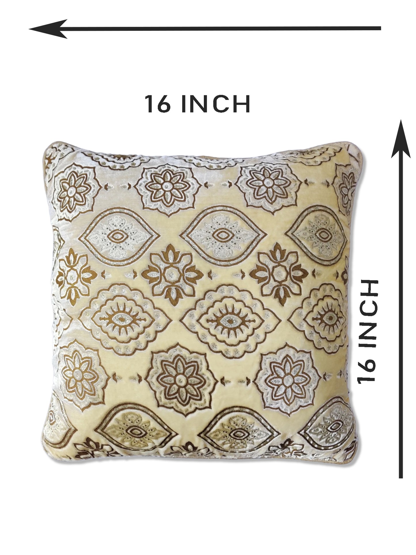Bundle of 5 Beige Velvet Cushion Covers – Cozy Elegance for Your Home, 16 X16 Inches