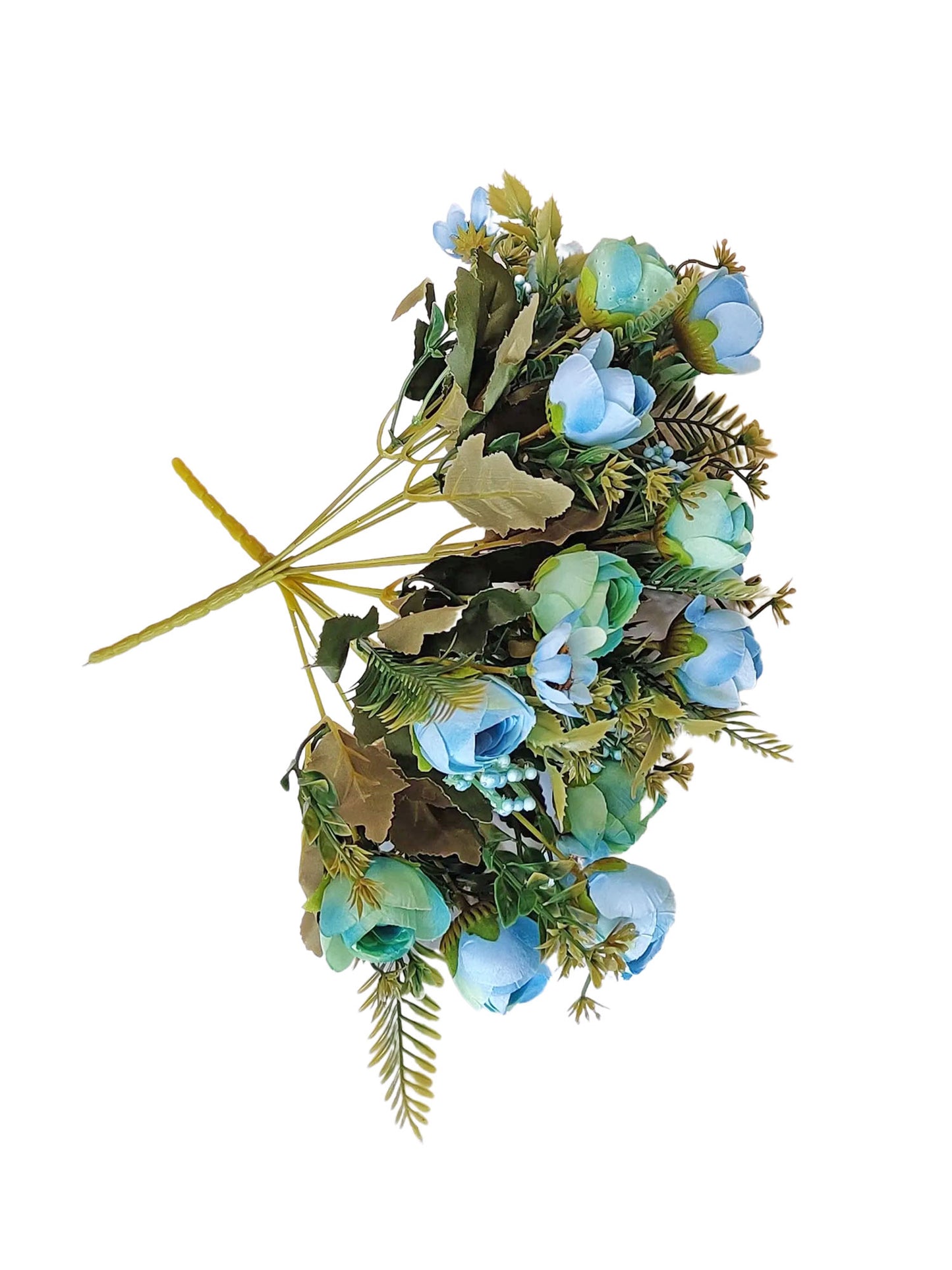 ARTSY® Artificial Flowers for home decoration dry peony Flower bunch For room decor, Office, for vase, pot filler, gifting, Craft, Without Vase, combo, Pack of 2 piece, 6 branches each, blue