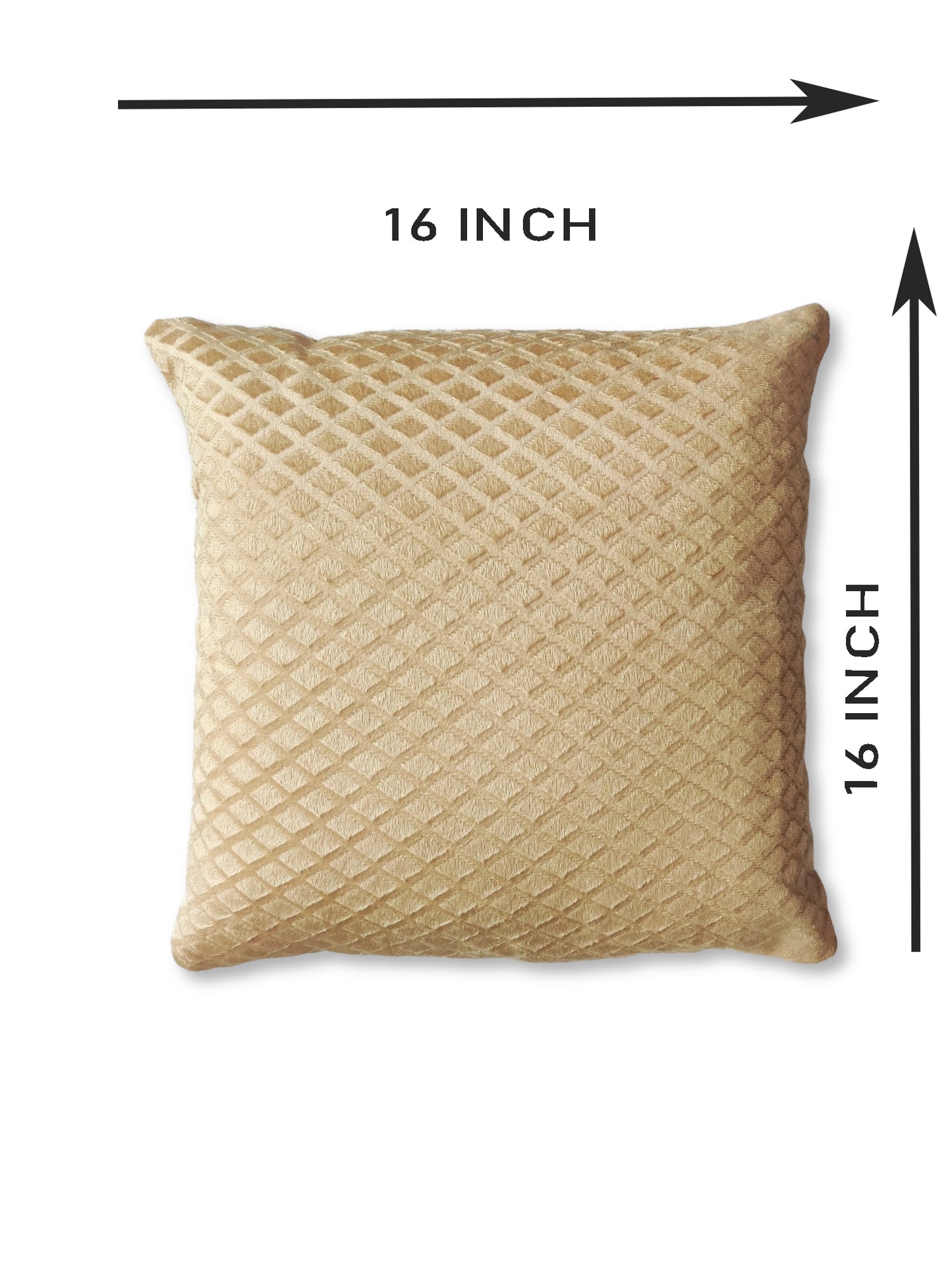Pack of 5 Velvet Beige Cushion Covers: Enhance Comfort and Style, 16 X 16 INCHES