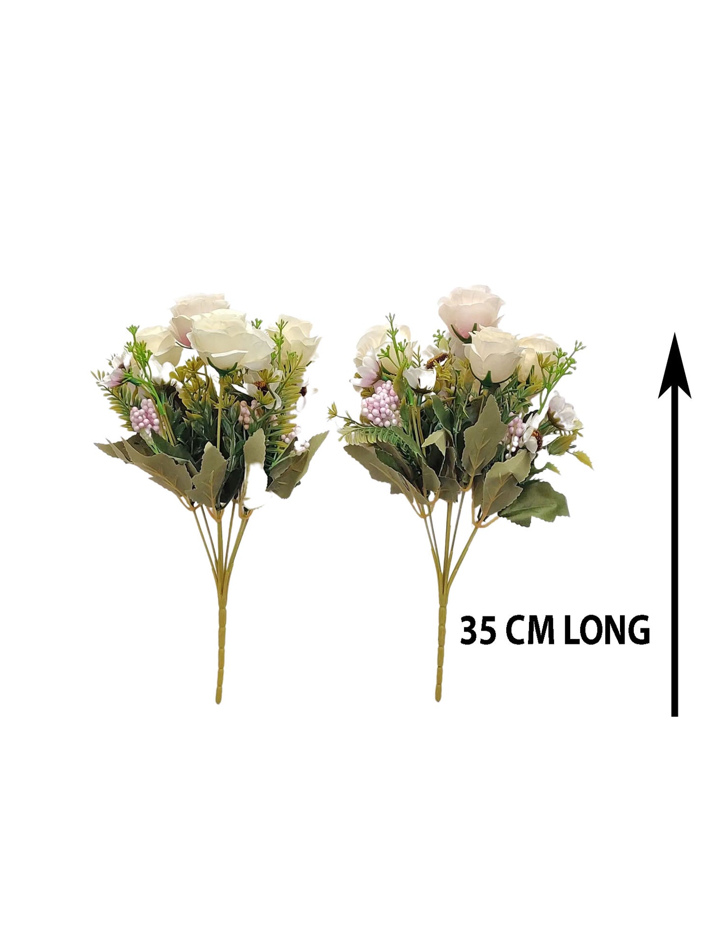 ARTSY® artificial flower for decoration, rose flower bunch, pack of 2 pieces, cream pink