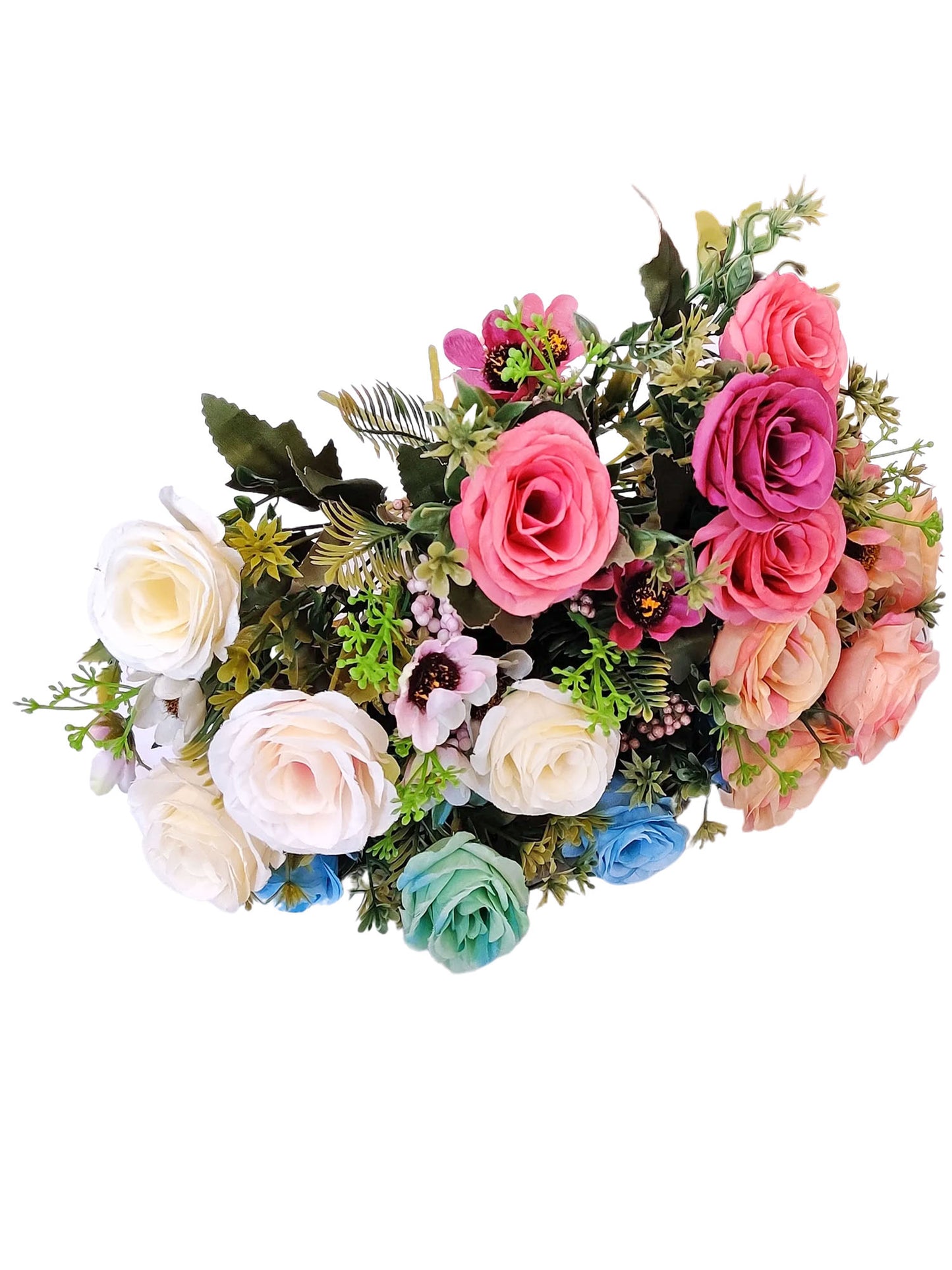 ARTSY® artificial flower for decoration, rose flower bunch, pack of 4 pieces, Assorted