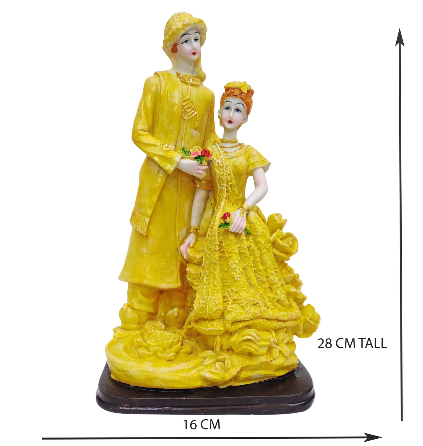 ARTSY® Love Eternal - Couple Idol Figurine Pair showpiece for table top, gifting, beige, 1 Piece