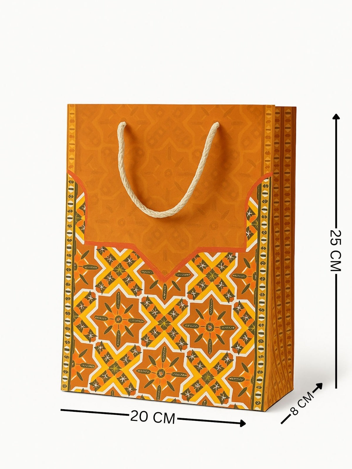 ARTSY® Elegant Premium Paper Gift Bags (Pack of 5) – Reusable Luxury Carry Bags with Rope Handles for Return Gifts, Weddings, Festive Gifting – Tan, 8x10 Inch