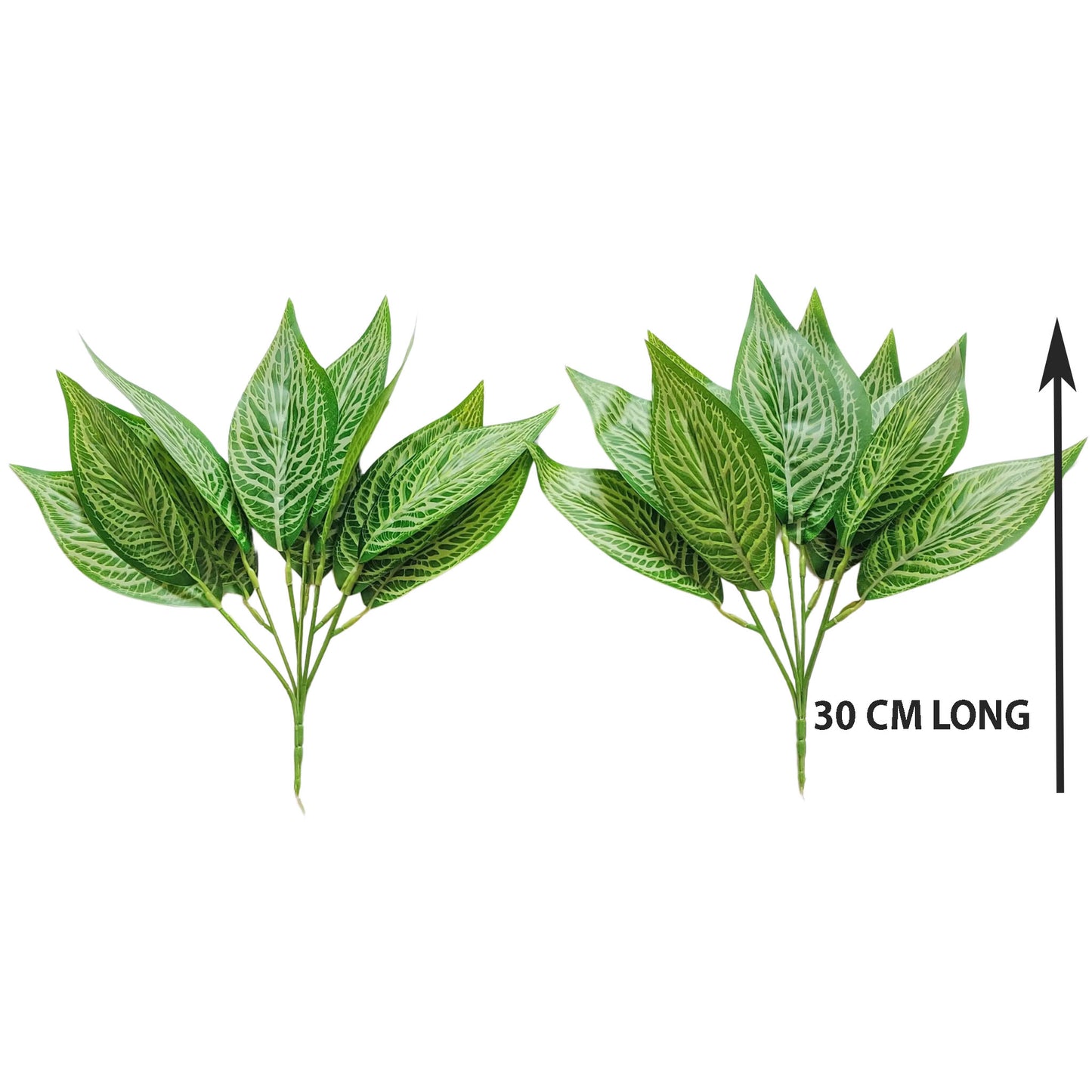 ARTSY Evergreen Elegance: Lifelike Artificial Plants for Timeless Interior Decor. Pack of 2 Pieces, Leaf Bunch for Home Decoration, for Vase, Without Vase, White green