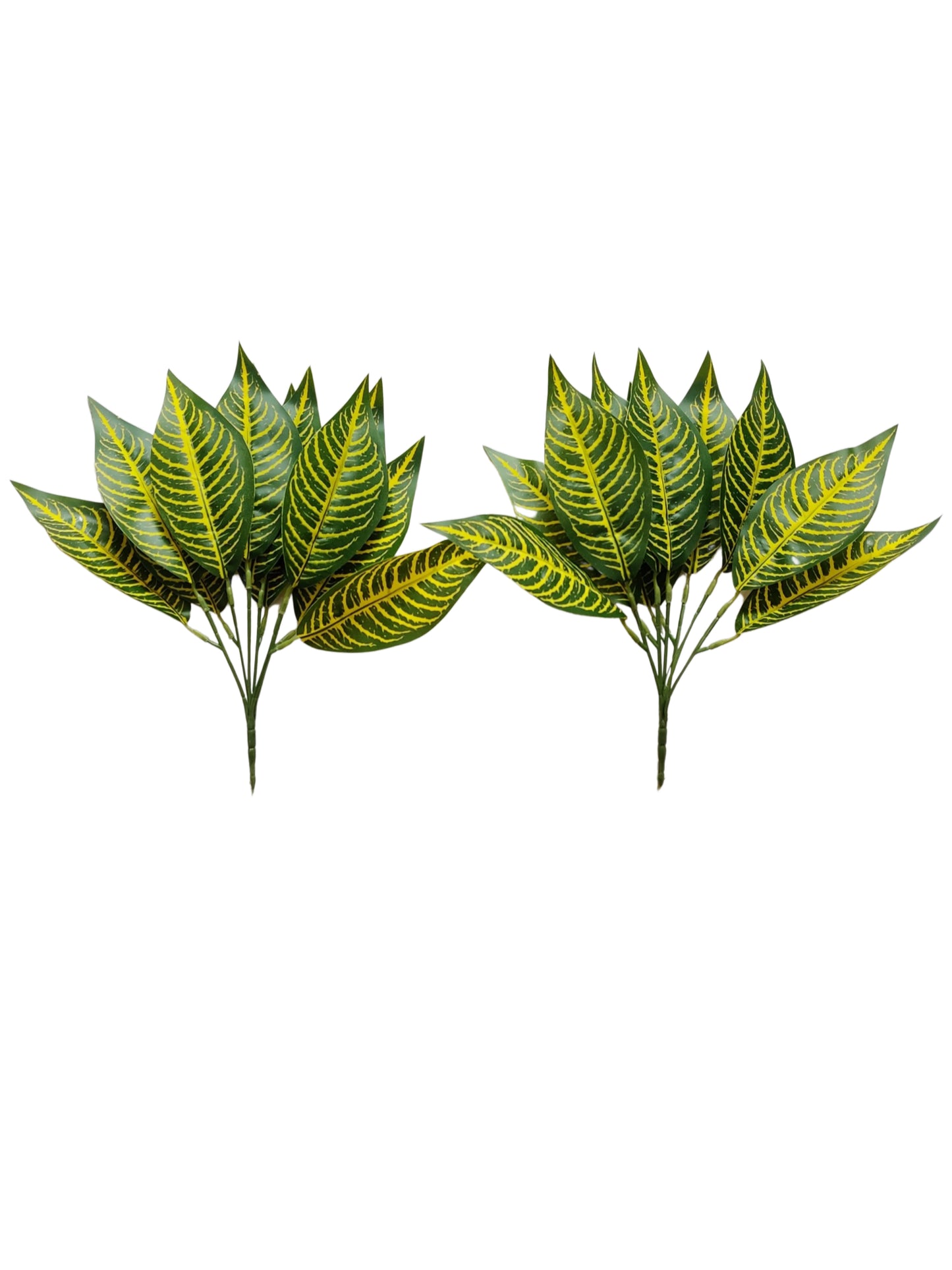 ARTSY Evergreen Elegance: Lifelike Artificial Plants for Timeless Interior Decor. Pack of 2 Pieces, Leaf Bunch for Home Decoration, for Vase, Without Vase, Yellow Green