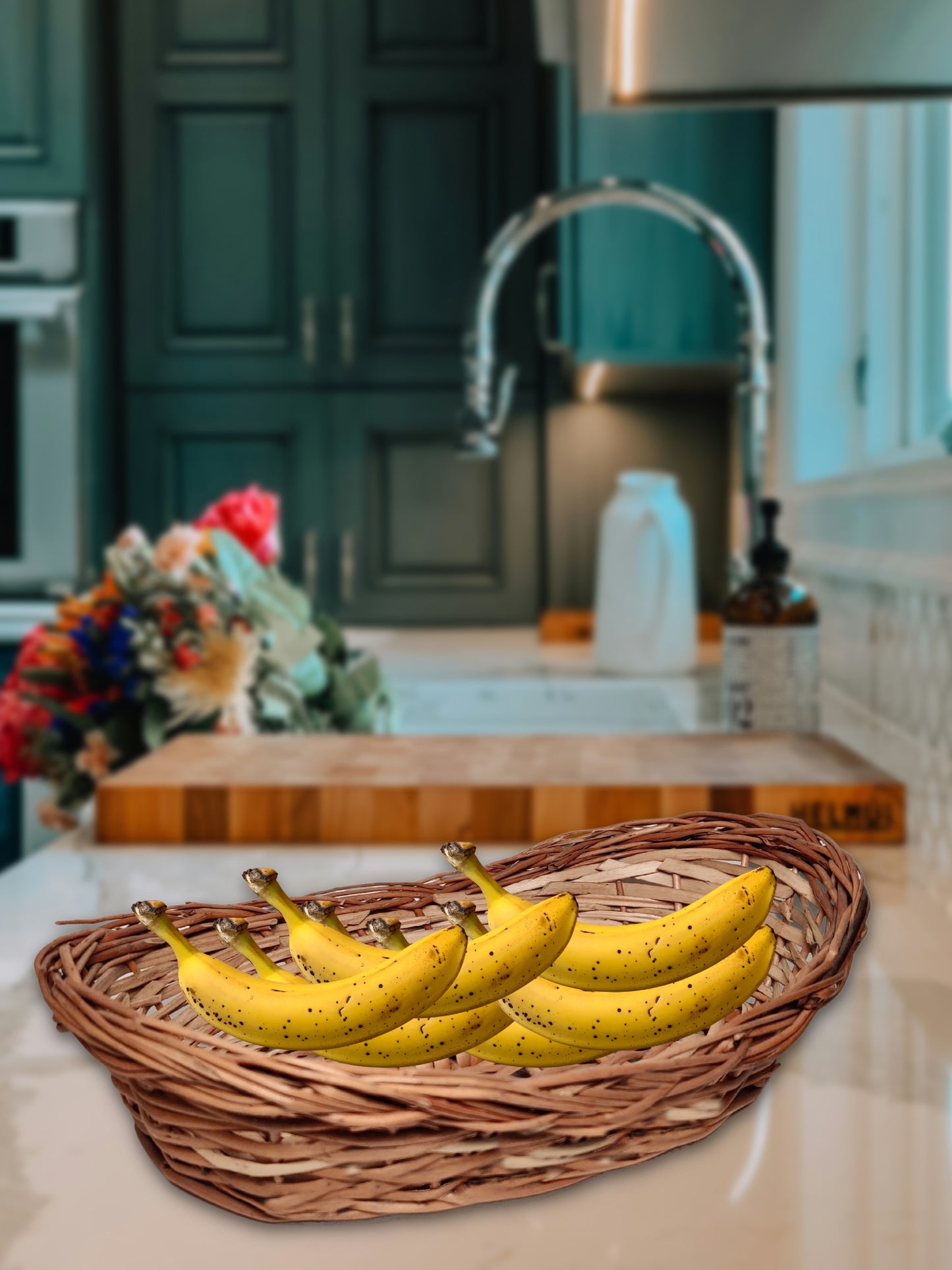ARTSY® Versatile Handwoven Cane Basket: Serving Tray & Storage Organizer in One, Pack of 1 Piece