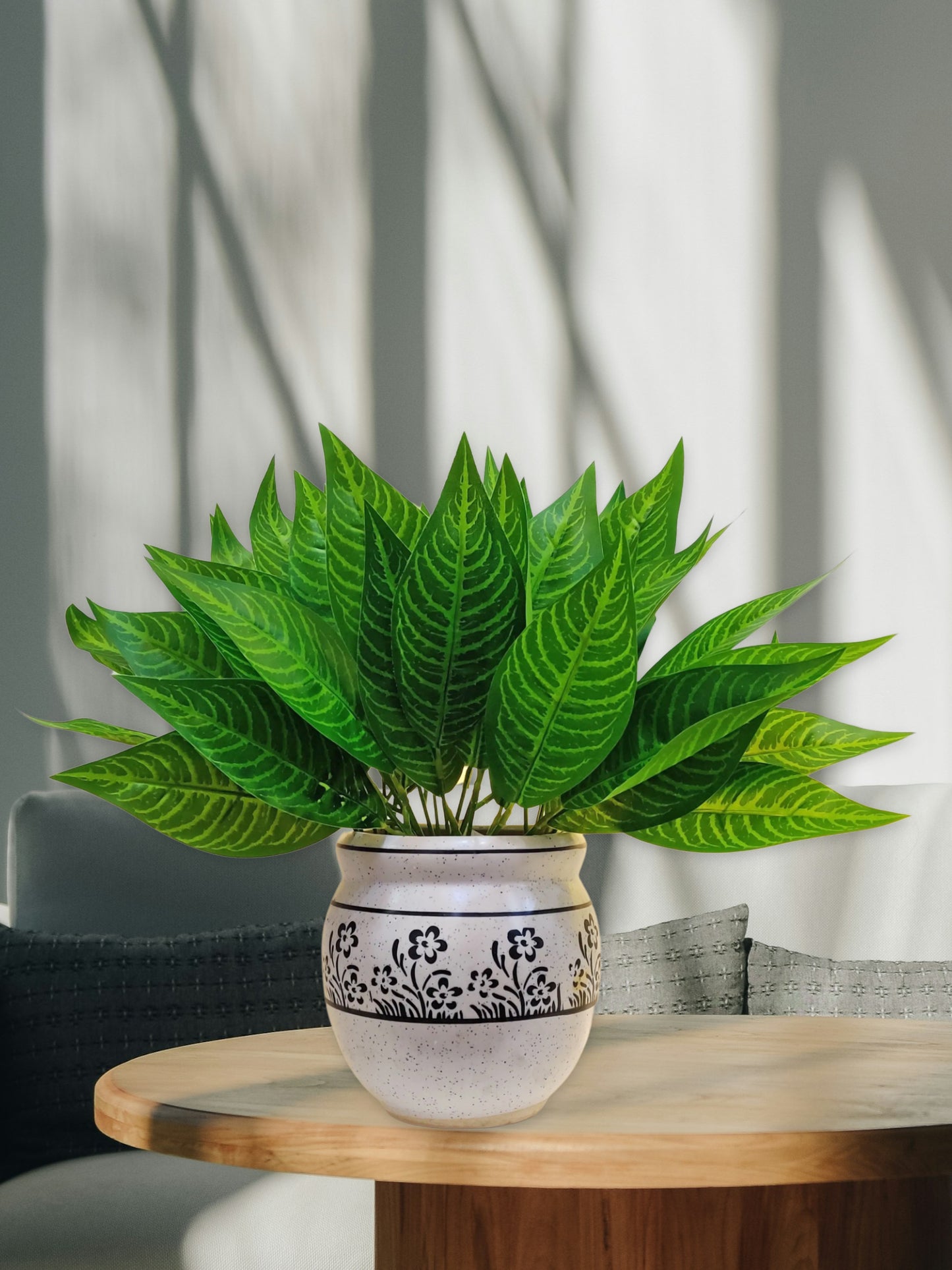 ARTSY Evergreen Elegance: Lifelike Artificial Plants for Timeless Interior Decor. Pack of 2 Pieces, Leaf Bunch for Home Decoration, for Vase, Without Vase, Light green