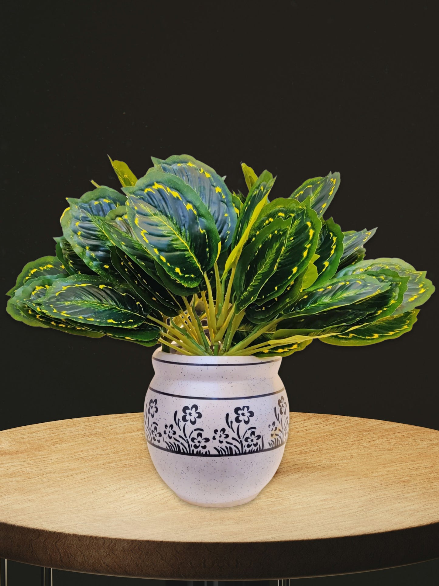 ARTSY Artificial plants for home decor, plant leaves bunch for pot/vase, home/office decor, gift, craft, artificial flowers, without vase, combo, pack 1 piece, 40 cm height, yellow mix