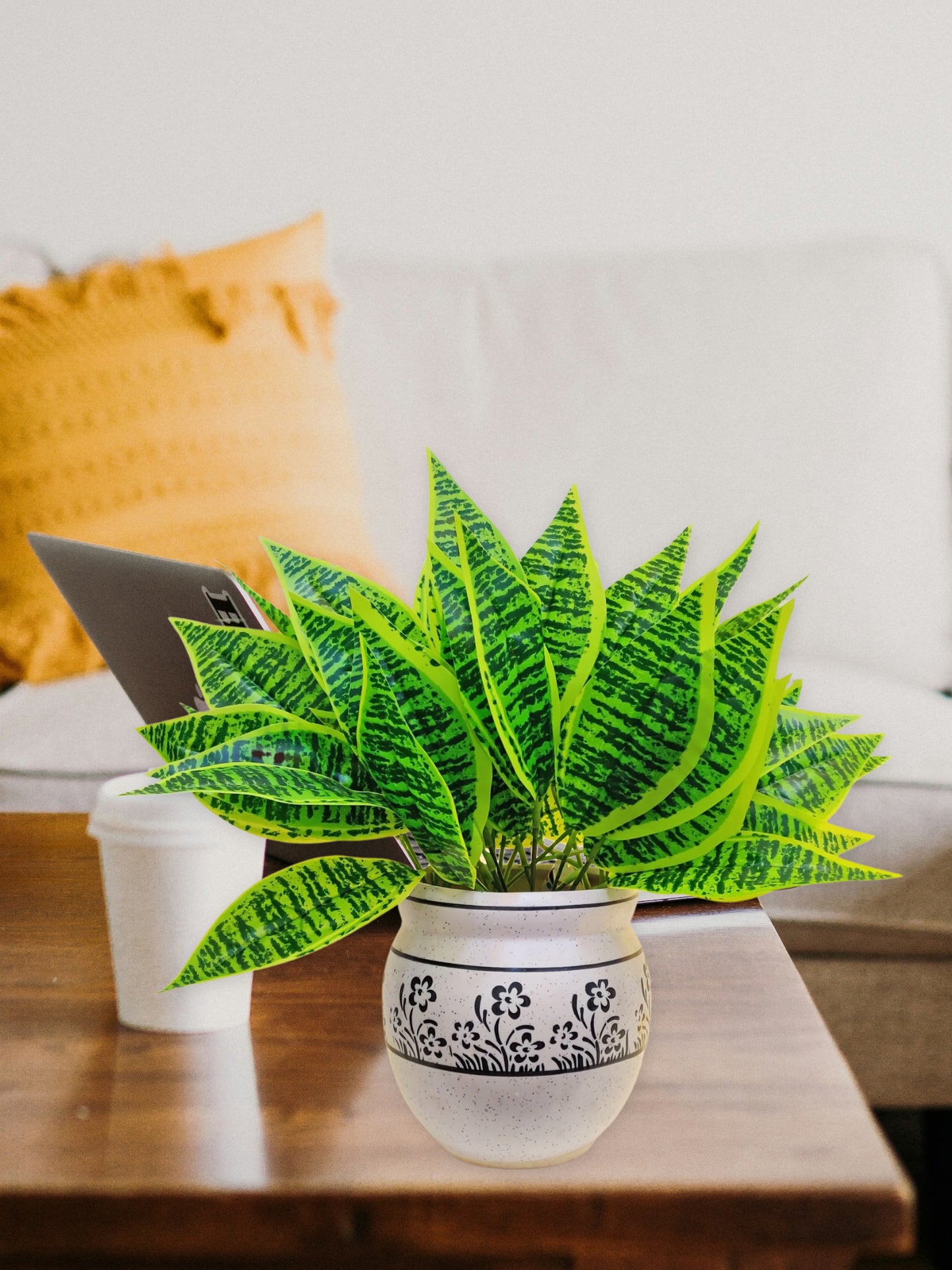 ARTSY Evergreen Elegance: Lifelike Artificial Plants for Timeless Interior Decor. Pack of 2 Pieces, Leaf Bunch for Home Decoration, for Vase, Without Vase, Multi