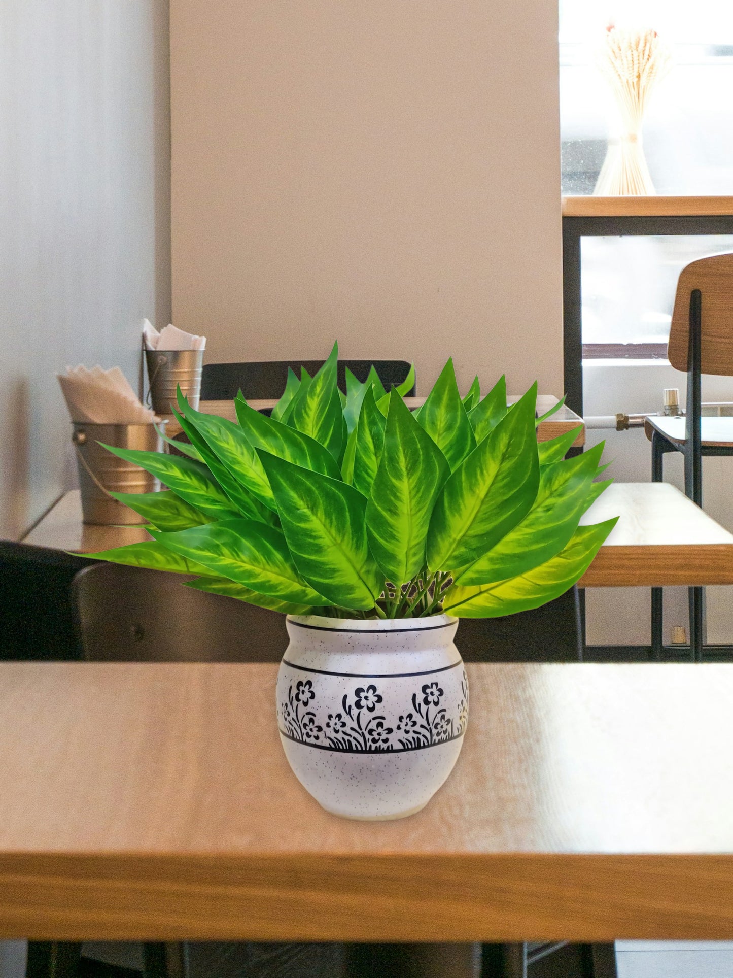 ARTSY Evergreen Elegance: Lifelike Artificial Plants for Timeless Interior Decor. Pack of 2 Pieces, Leaf Bunch for Home Decoration, for Vase, Without Vase, Greenmix.