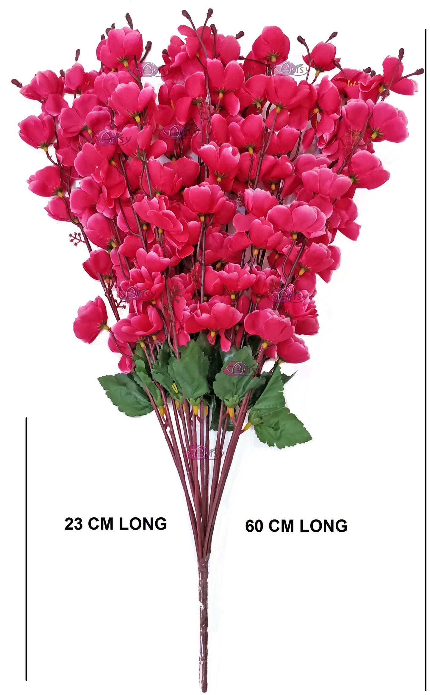 ARTSY® Artificial Flowers For Home Decoration Cherry Blossom Flower Bunch , Office Decor, Without VASE, Combo ( Pink , Pack of 2 Pieces)