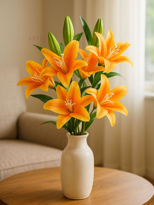 ARTSY Premium Artificial Lily Flower Stem | Faux Floral