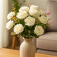 Real Touch White Rose Flower Bunch, Pack of 1 Piece