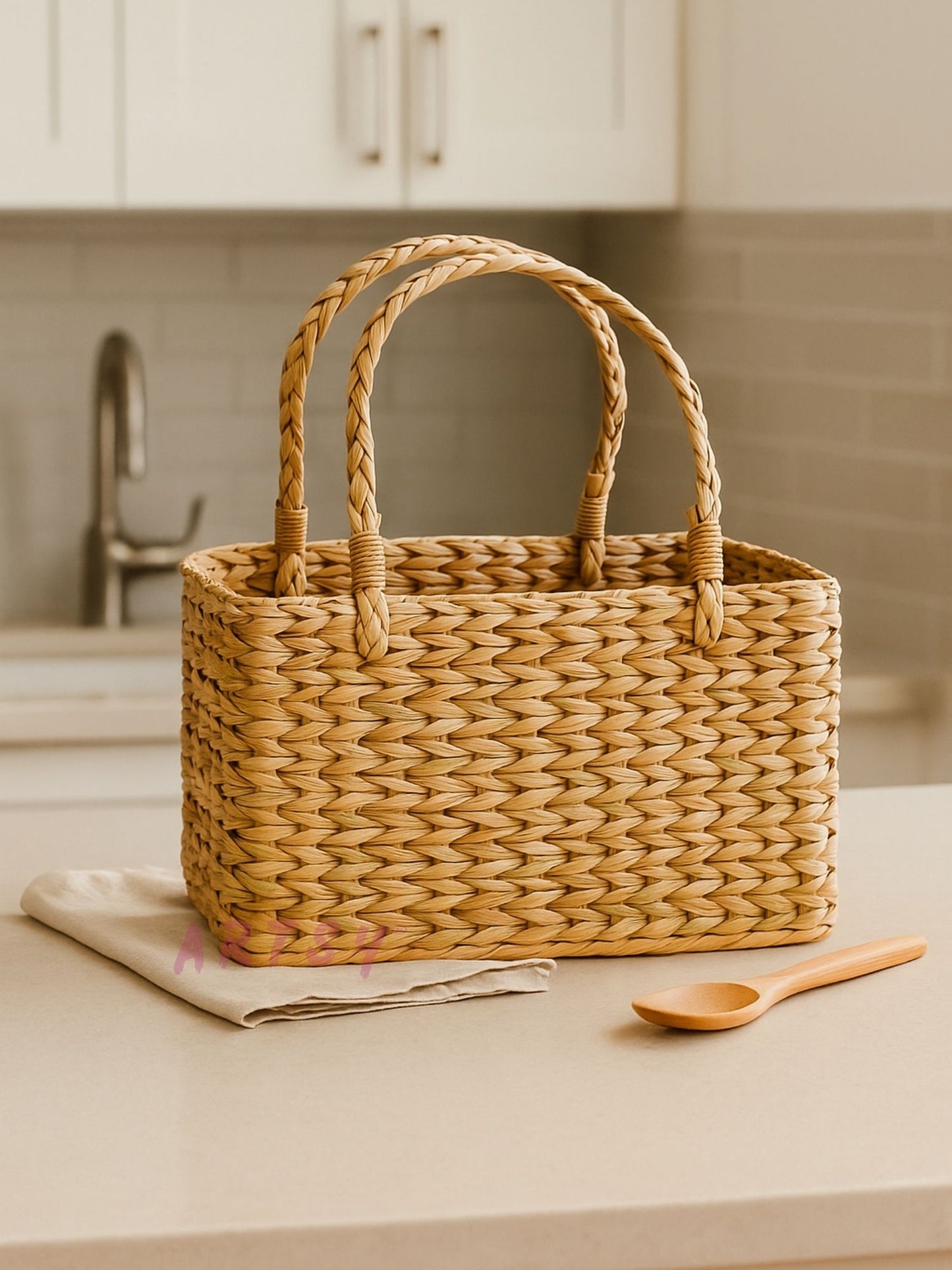 ARTSY Natural Handwoven Wicker Storage & Hamper Basket