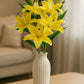 ARTSY Realistic Yellow Lily Flower Stem for Vase Arrangements & Décor
