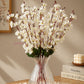 Artificial White Blossom Flower Stems for Home Decor | Luxury Faux Floral Arrangement, Pack of 2 Pieces