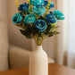Elegant Artificial Rose Flower Bunch – Pack of 1, Blue