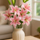 ARTSY® Artificial Pink Lily Flower Stem – Realistic Faux Lily Bloom for Vase Decoration, Home Décor, Wedding Centerpieces, Living Room Styling & Floral Arrangements