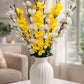 Artificial Cherry Blossom Flower Bunch (White & Yellow) – Elegant Decorative Floral Bunch