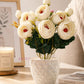 Luxury Ivory Peony Artificial Flower Pot for Home Decor | Premium Decorative Tabletop Floral Arrangement (Pack of 1)
