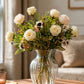 ARTSY® artificial flower for decoration, rose flower bunch, pack of 2 pieces, cream pink
