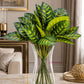 ARTSY Artificial Plant Bunch for Home Decor | Realistic Faux Leaves Arrangement for Living Room, Office & Table Decoration