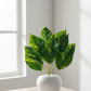 ARTSY Artificial Money Plant in White Pot | Realistic Indoor Home Decor, 1 Piece