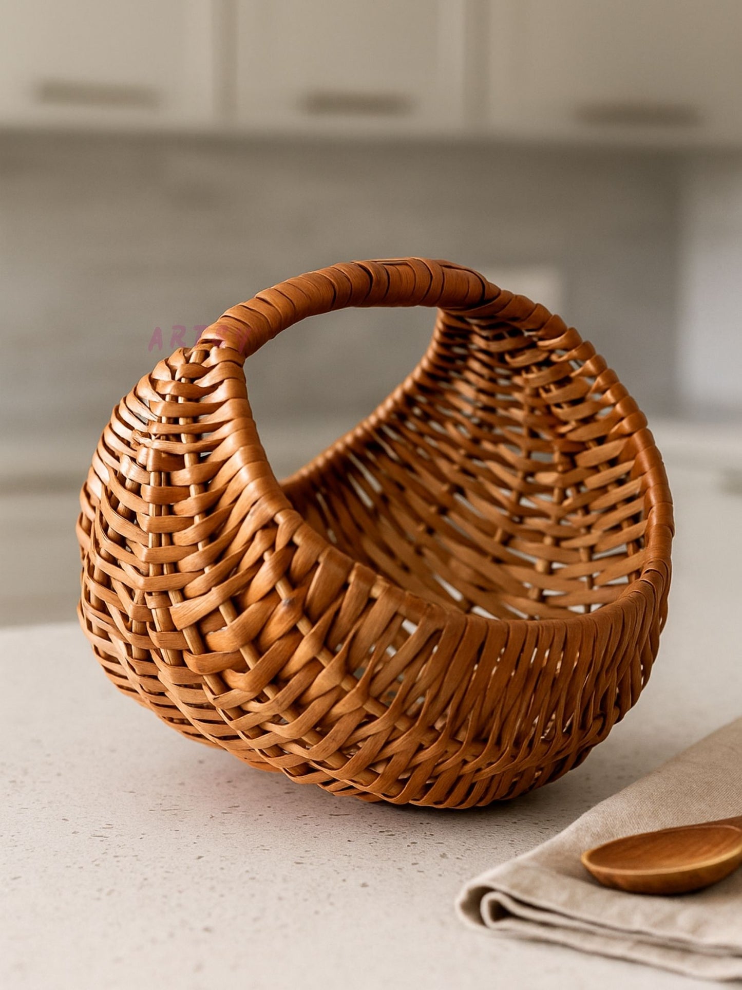 ARTSY Rustic Handwoven Wicker Decorative Storage Basket, Pack of 1, 6 inches in size