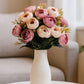 ARTSY Artificial Rose Flower Bunches – Pack of 2 | Realistic Pink & Peach Faux Flowers for Home Decor, Gifting & Wedding Decoration