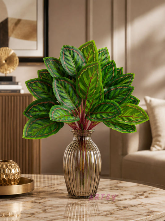 ARTSY Artificial Tropical Calathea Leaf Bunch – Decorative Faux Green Plant for Home & Office