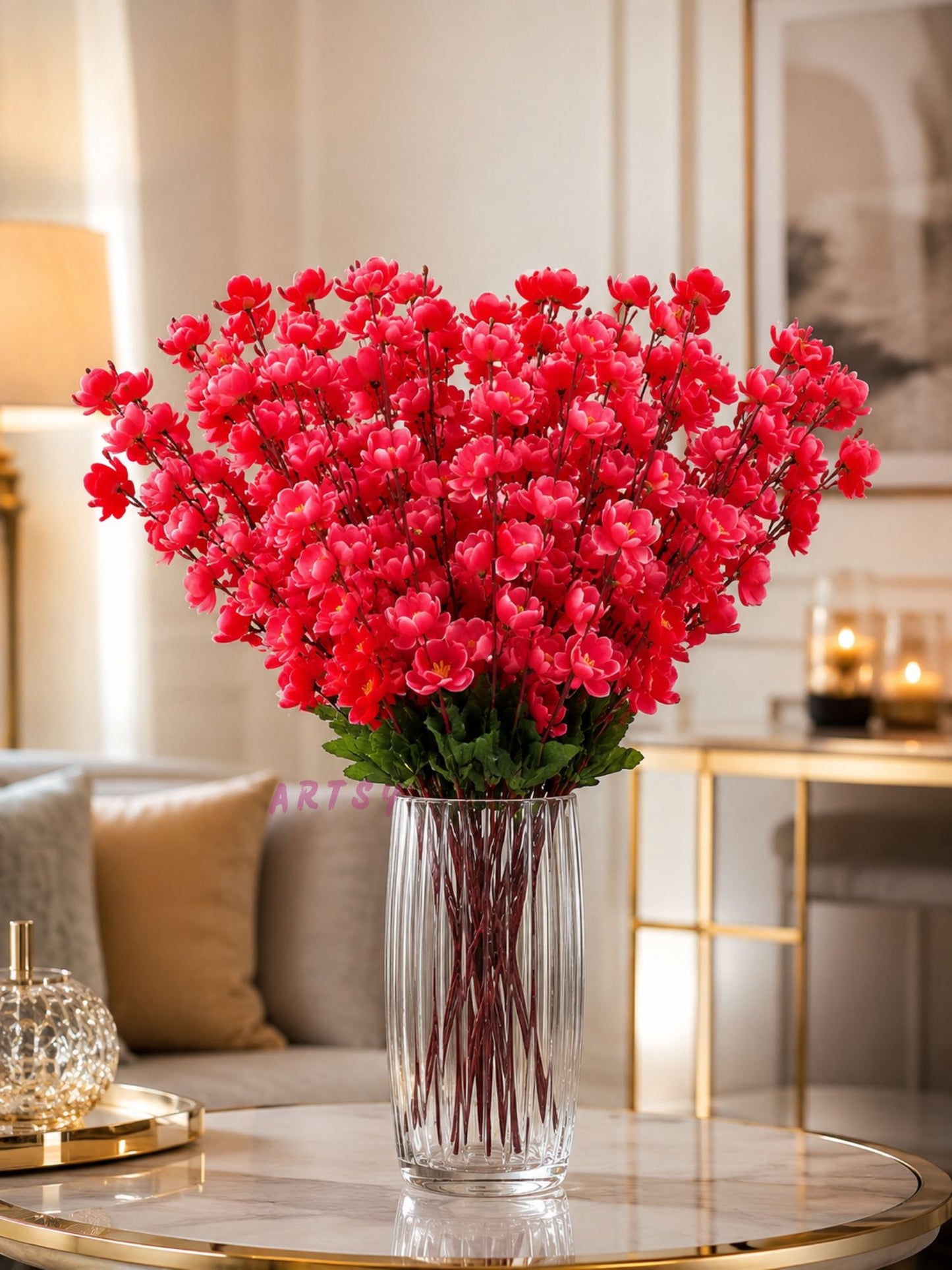 Premium Artificial Blossom Floral Bunch for Home Décor (Pack of 2)