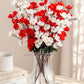 Red & White Artificial Blossom Flower Bunch for Home Decor | Premium Faux Floral Arrangement