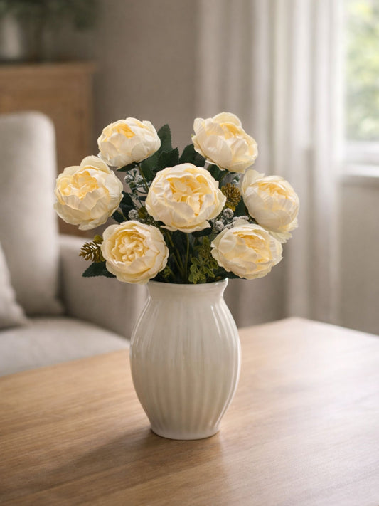 ARTSY Artificial Flower Bunch with Realistic Ranunculus Blooms & Greenery, 35 cm
