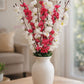 Elegant Sakura Blossom Artificial Flower Stem for Home & Table Decor | Premium Pink & White Floral Branch | 55 CM
