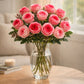 Artificial Pink Rose Bunch