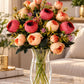 ARTSY Artificial Peony Flower Bunch – Pack of 2, Realistic Faux Flowers for Home Decor, Wedding, Festive Decoration & Gifting