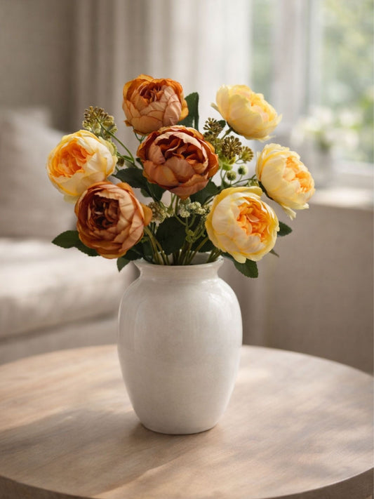 ARTSY Artificial Ranunculus Flower Bunch – Realistic Faux Flowers for Home Décor, Wedding, Table & Floral Arrangements