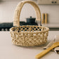 ARTSY Boho Handwoven Rope Basket with Handle | Decorative Storage & Gift Hamper Basket