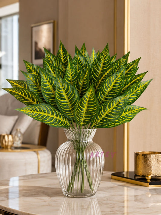 ARTSY Artificial Croton Leaf Bunches (Pack of 2) – Home & Office Decor