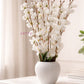 White Blossom Artificial Flower Arrangement in Premium Plastic Pot, Pack of 1